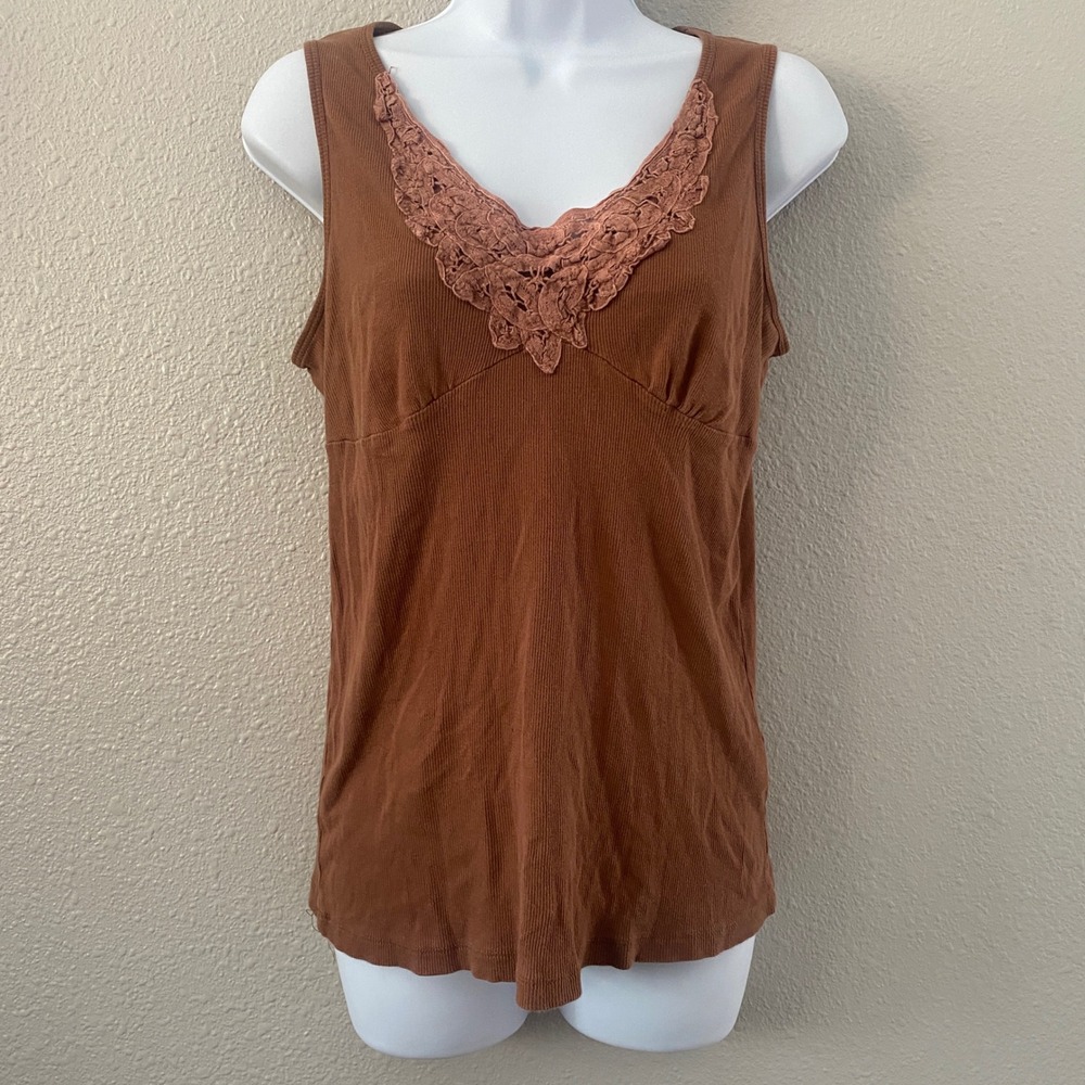 Y2K Brown Babydoll Tank Large Crochet Fairycore Forest‎ Fairy Grunge Bohemian